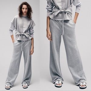 T Alexander Wang wide leg French terry track pants